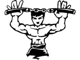  Num Chucks Karate Decal Proportional