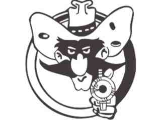  Outlaw Cowboy Pointing Decal Proportional