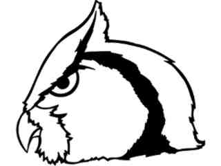  Owl Bird Profile_ M B 1 Decal Proportional