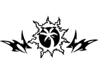  Palm Tree Tribal Decal Proportional