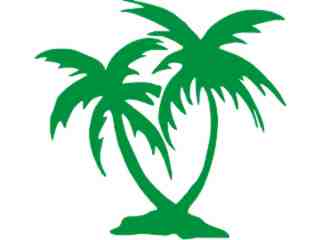  Palm Trees Silhouette Decal Proportional