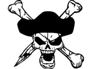  Pirate Skull Crossbones_ M B 1 Decal Proportional