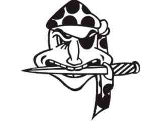 Pirate With Knife Decal Proportional