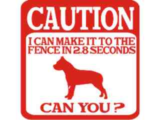  Pitbull Caution Fence Decal Proportional