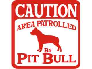  Pitbull Caution Patrol Decal Proportional