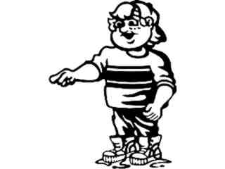  Pointing Boy Decal Proportional