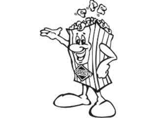  Popcorn Movie Man Decal Proportional