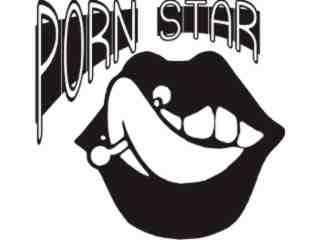  Porn Star Lips Pierced Decal Proportional