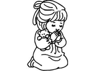  Praying Girl Dolly Decal Proportional