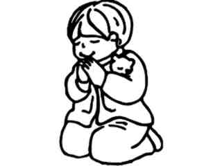 Praying Girl Pajama Decal Proportional