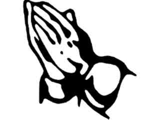  Praying Hands Shadowed Decal Proportional