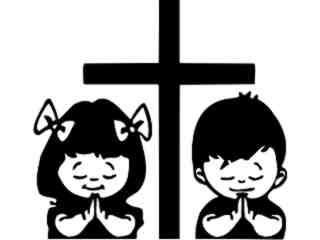  Praying Kids Decal Proportional