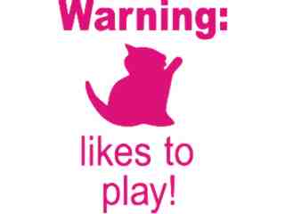 Pussy Cat Likes To Play Decal Proportional
