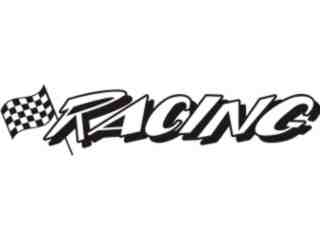  Racing Word Flag Decal Proportional
