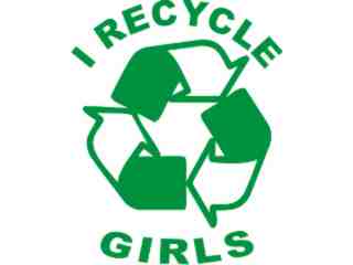  Recycle Girls Outline Decal Proportional