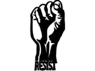  Resist Fist Decal Proportional