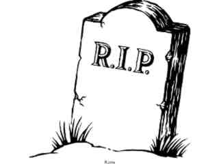  Rip Headstone Decal Proportional