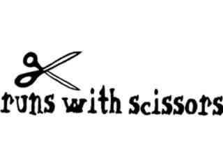  Runs With Scissors Decal Proportional
