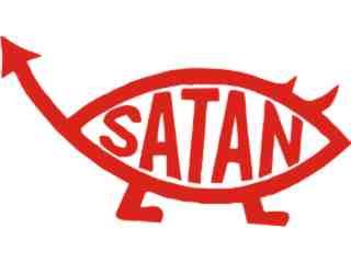  Satan Fish Decal Proportional