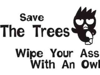  Save The Trees Owl Decal Proportional
