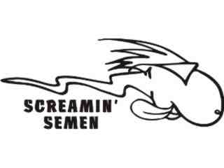  Screamin Semen Sperm Decal Proportional
