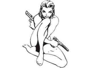  Sex Lady Pistol Decal Proportional
