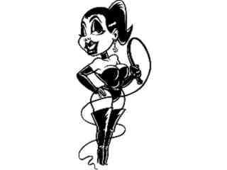  Sexy Cartoon Lady Whip Decal Proportional