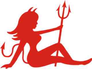  Sexy Devil Girl Silhouette Decal Proportional