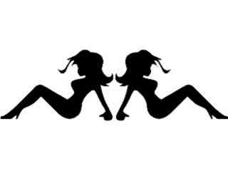  Sexy Lady Set Silhouette Decal Proportional