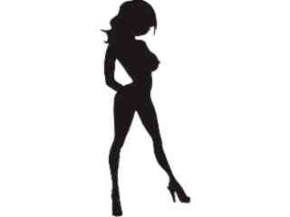  Sexy Lady Silhouette Standing Decal Proportional