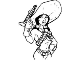  Sexy Mexican Pistolgirl_ G D G Decal Proportional