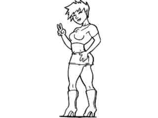  Sexy Peace Girl_ G D G Decal Proportional