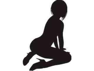  Sexy Silhouette Kneeling Decal Proportional