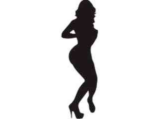  Sexy Silhouette_ 2 3 Boobies Decal Proportional