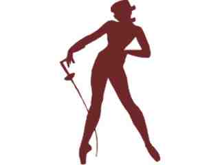  Sexy Silhouette_ 4 6 Sword Fighter Decal Proportional