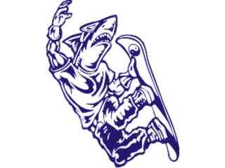  Shark Ski Boarder Decal Proportional