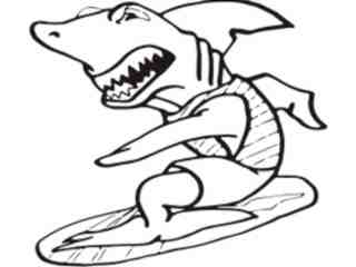  Shark Surfer Decal Proportional