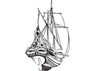  Ship Wooden Decal Proportional