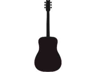  Silhouette Acoustic Guitar Decal Proportional