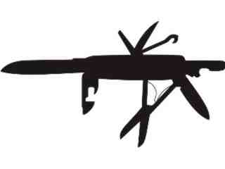  Silhouette Army Knife Decal Proportional