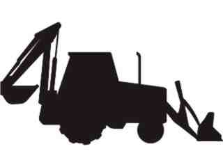  Silhouette Backhoe Decal Proportional