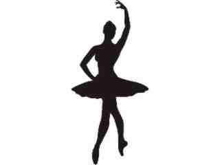  Silhouette Ballerina Decal Proportional