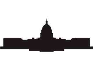  Silhouette Capitol Building Decal Proportional