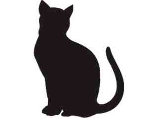  Silhouette Cat Decal Proportional