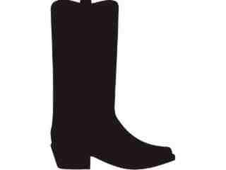  Silhouette Cowboy Boot Decal Proportional