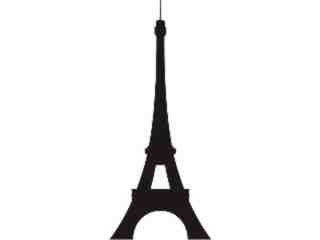  Silhouette Eiffel Tower Decal Proportional