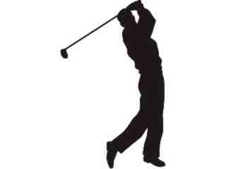 Silhouette Golf Guy Decal Proportional