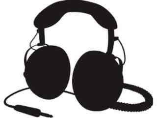  Silhouette Headphones Decal Proportional