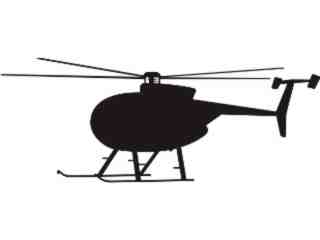 Silhouette Helicopter Decal Proportional
