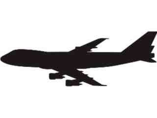  Silhouette Jumbo Jet Decal Proportional